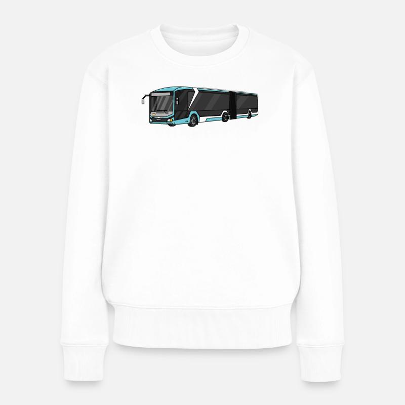 Bus, Schulbus, Busfahrer - Frauen Premium Bio Pullover - Weiß