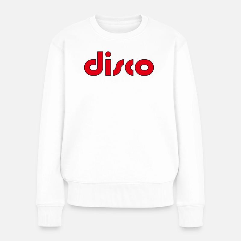 Disco Retro 80s - Frauen Premium Bio Pullover - Weiß