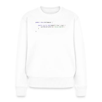 Hello World in Java - Frauen Premium Bio Pullover - Weiß - Vorne - Julia (174cm)