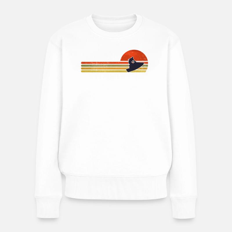 Retro Sunset Snowboard - Pull Premium bio Femme - blanc
