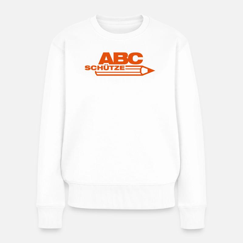 schütze schuleingang - Frauen Premium Bio Pullover - Weiß