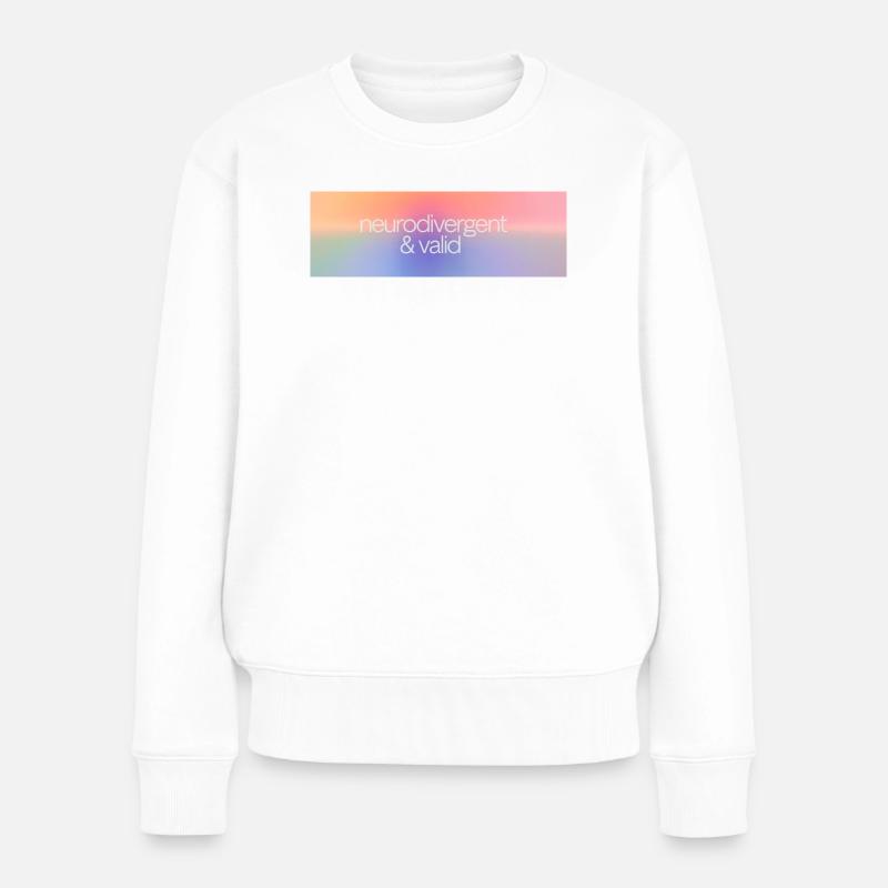 Neurodivergent & valid - Frauen Premium Bio Pullover - Weiß