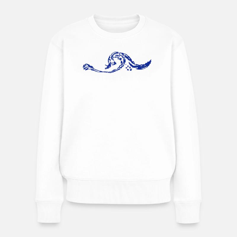 Welle - Frauen Premium Bio Pullover - Weiß