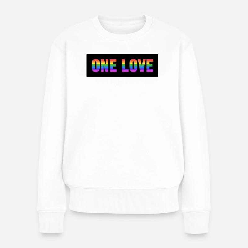 ONE LOVE - Frauen Premium Bio Pullover - Weiß