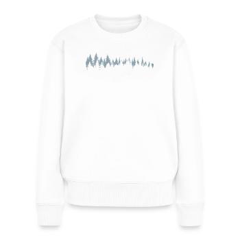Illustration de silhouette de forêt sereine - Pull Premium bio Femme - blanc - Devant - Julia (174cm)