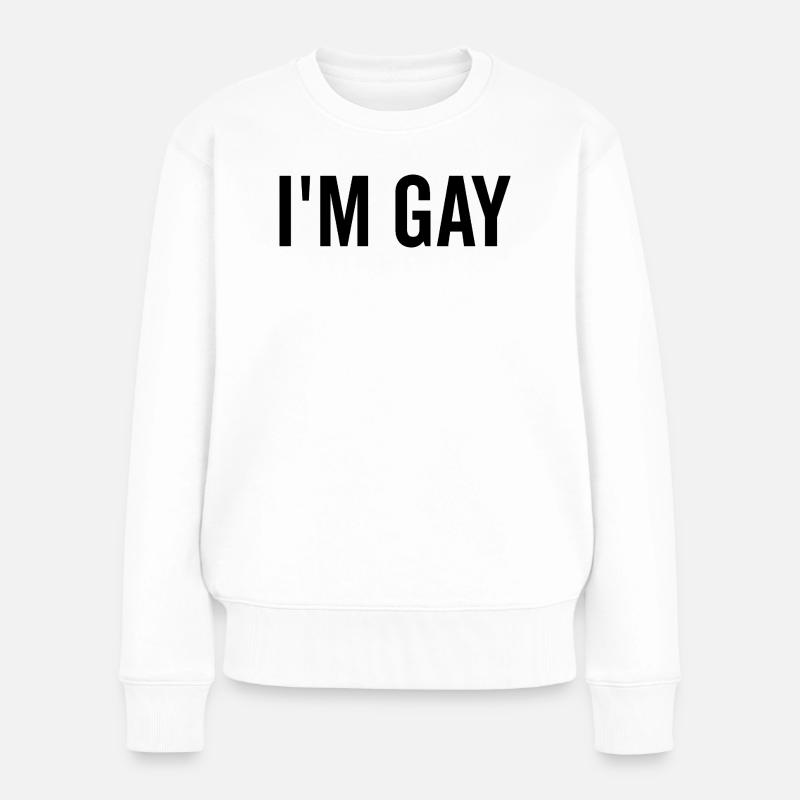 Ich bin schwul - Frauen Premium Bio Pullover - Weiß
