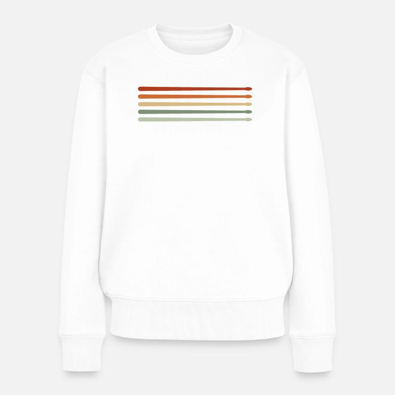 Drums Drumsticks Drummer - Women's Premium Organic Jumper - white