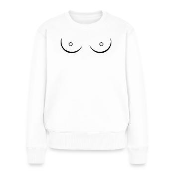 Brüste Boobies Line Art Skizze Feminismus - Frauen Premium Bio Pullover - Weiß - Vorne - Julia (174cm)