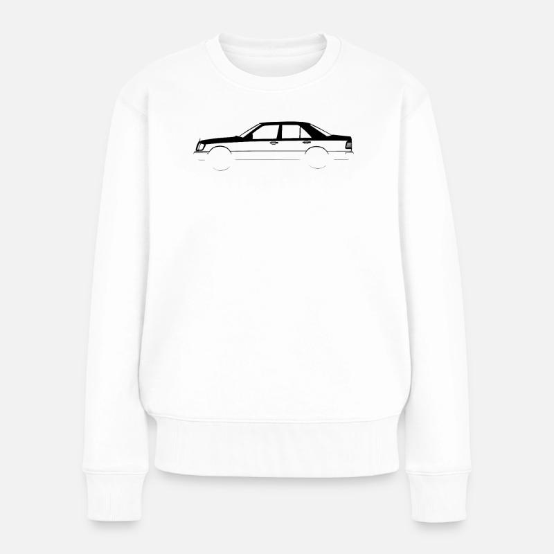 W124 Auto Oldtimer Vintage Deutsch German Retro - Frauen Premium Bio Pullover - Weiß