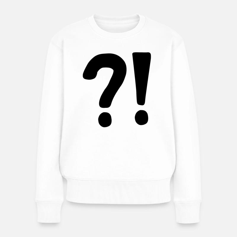Fragezeichen | Ausrufezeichen | Symbol | Verwirrt - Frauen Premium Bio Pullover - Weiß
