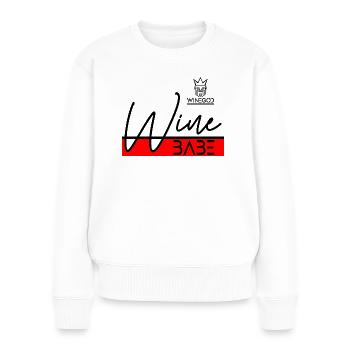 Winegod drôle en disant Wine Babe - Pull Premium bio Femme - blanc - Devant - Julia (174cm)