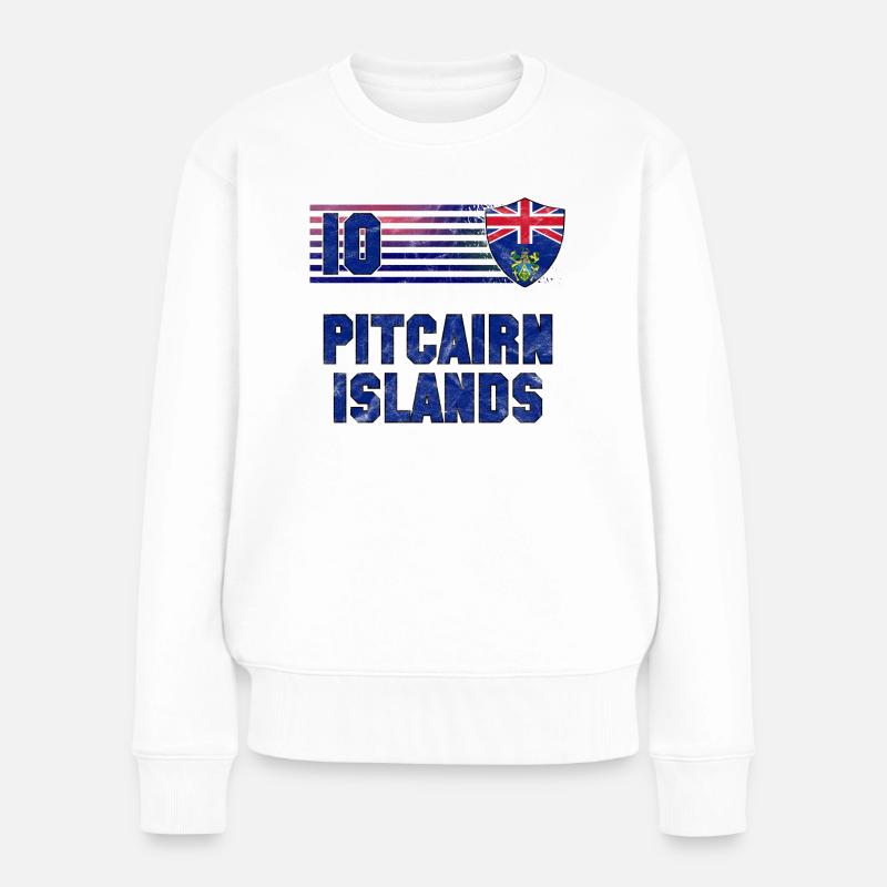 Pitcairninseln Fußball Mannschaft - Frauen Premium Bio Pullover - Weiß