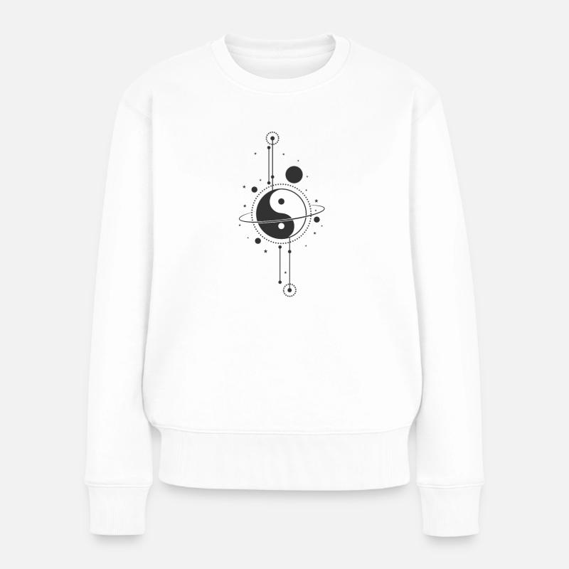 Signe Yin et Yang de l’univers - Pull Premium bio Femme - blanc