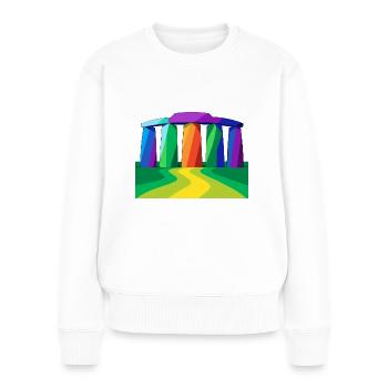 Stonehenge - Frauen Premium Bio Pullover - Weiß - Vorne - Julia (174cm)