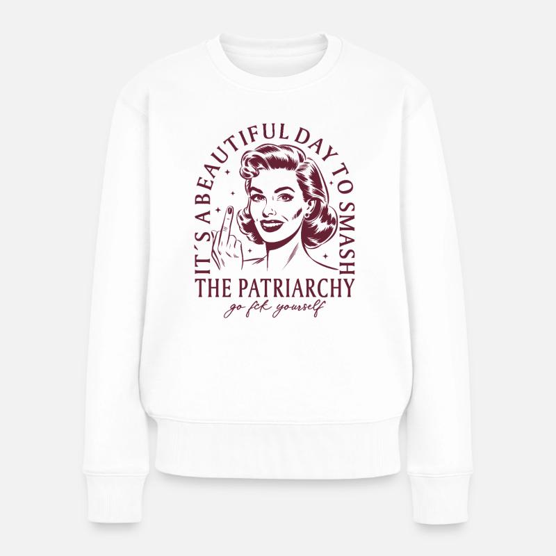 Feminismus Frauenrechte Statement Design - Frauen Premium Bio Pullover - Weiß