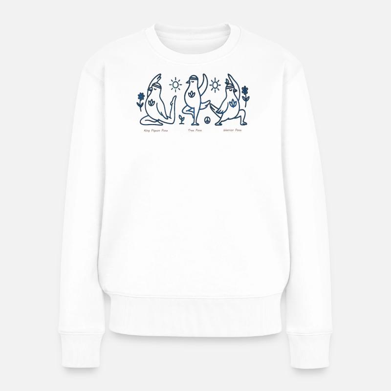 Trois Pingouins en Yoga Boho Peace - Pull Premium bio Femme - blanc