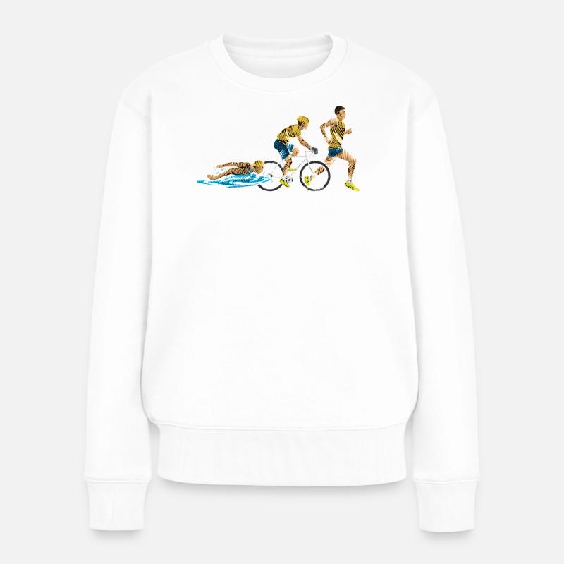 Relai Triathlon: Nage-Cycle-Course - Pull Premium bio Femme - blanc
