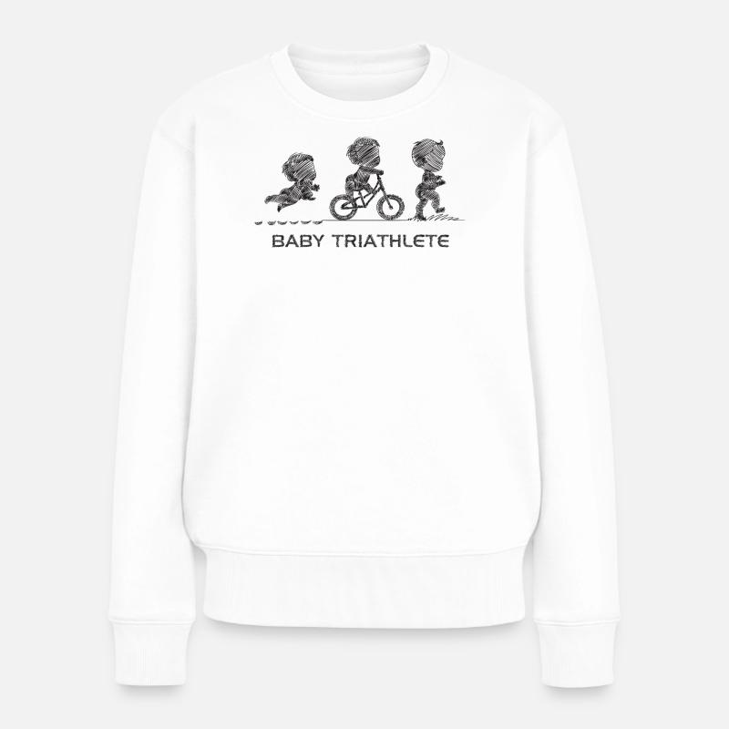 Petit Triathlète En Herbe - Pull Premium bio Femme - blanc