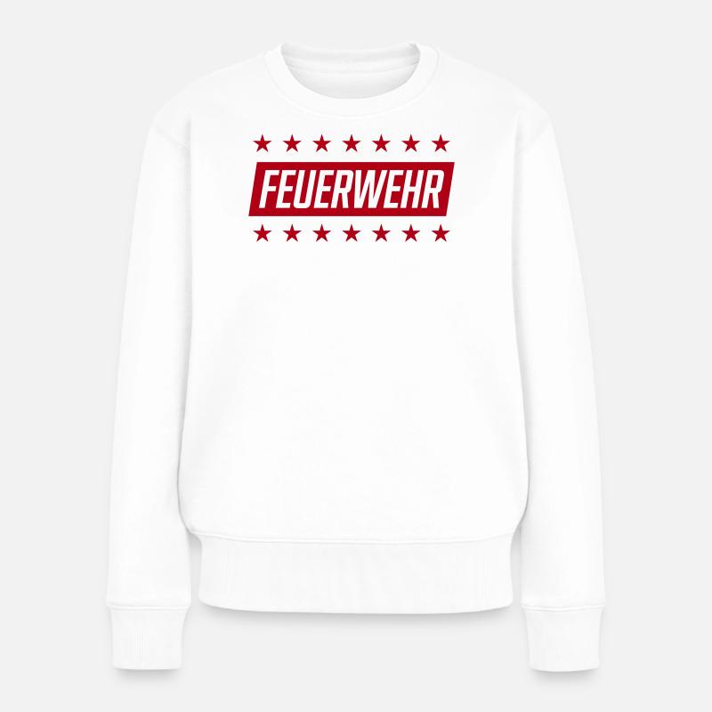 feuerwehr - Frauen Premium Bio Pullover - Weiß