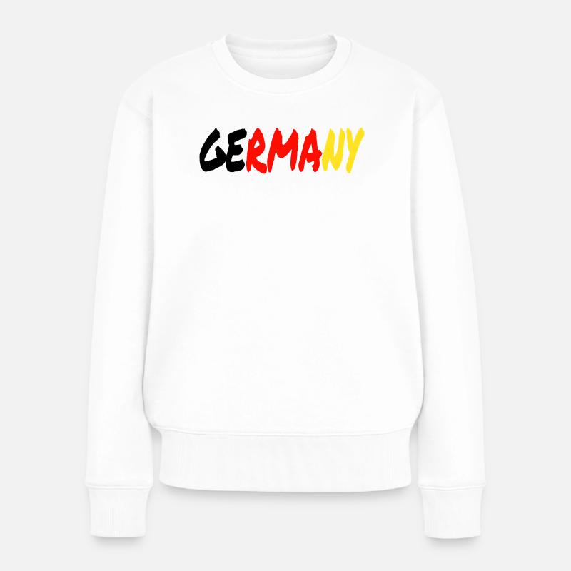 GERMANY Gradient Pinsel-Look - Frauen Premium Bio Pullover - Weiß