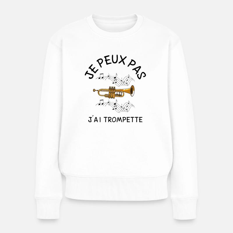 Je Peux Pas J'ai Trompette - Pull Premium bio Femme - blanc