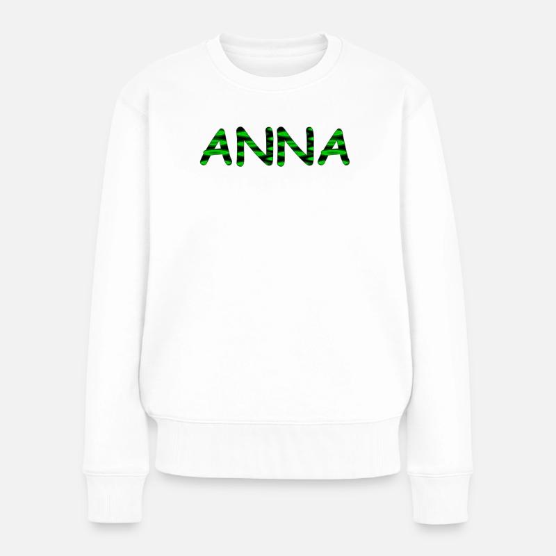Vorname "Anna" - Neon Style - Frauen Premium Bio Pullover - Weiß