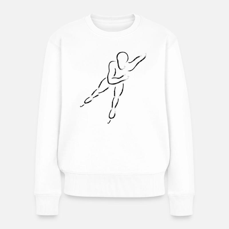 Speedskater, Shorttrack oder Eisschnellläufer - Frauen Premium Bio Pullover - Weiß
