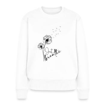 Pusteblume - Frauen Premium Bio Pullover - Weiß - Vorne - Julia (174cm)