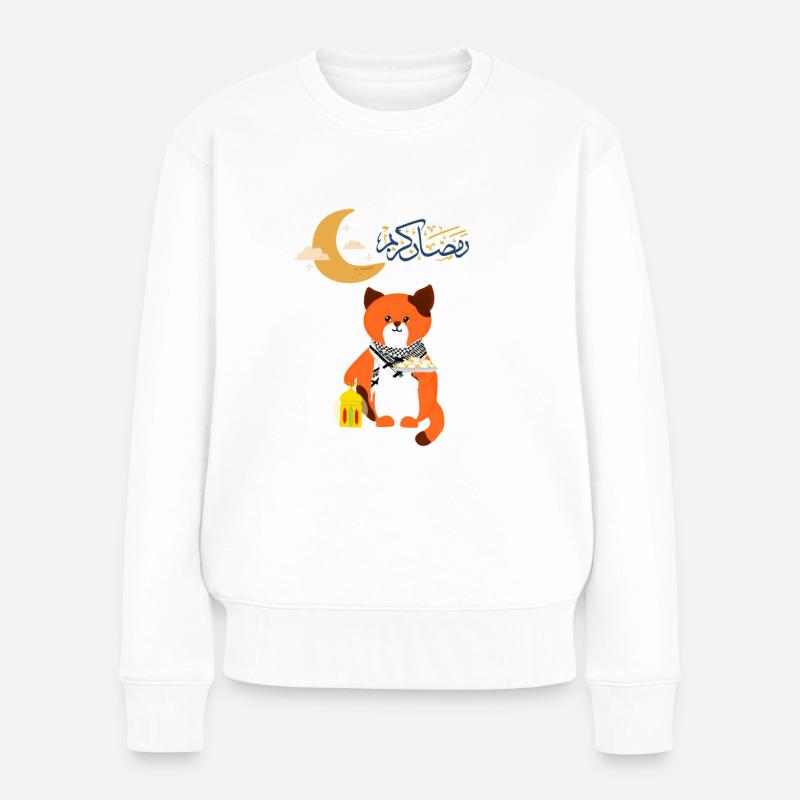 Ramadan Kareem arabische Segenswünsche - Frauen Premium Bio Pullover - Weiß
