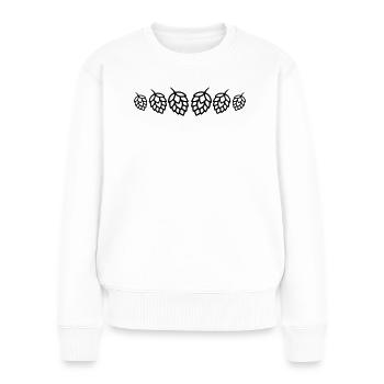 Hopfen Knospen Gerste Symbol - Frauen Premium Bio Pullover - Weiß - Vorne - Julia (174cm)