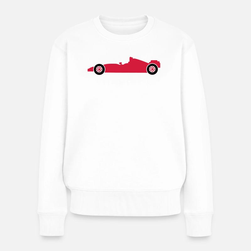 rennwagen rennen auto - Frauen Premium Bio Pullover - Weiß