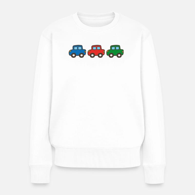 drei Autos - Frauen Premium Bio Pullover - Weiß