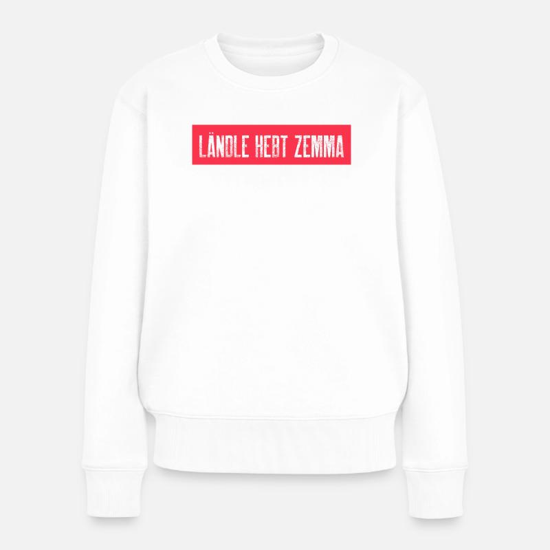 LÄNDLE HERT ZEMMA - Frauen Premium Bio Pullover - Weiß