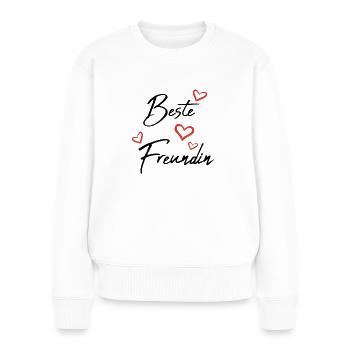 Beste Freundin - Frauen Premium Bio Pullover - Weiß - Vorne - Julia (174cm)