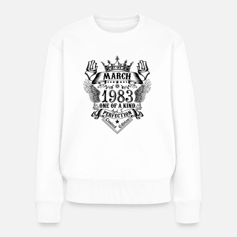 Anniversaire Mars 1983 né en Mars 1983 - Pull Premium bio Femme - blanc