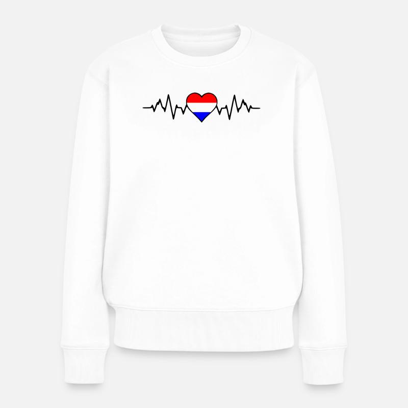 Holland-Herzschlag - Frauen Premium Bio Pullover - Weiß