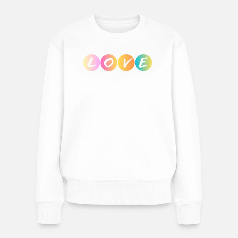 Love - Liebe - Ti amo - Frauen Premium Bio Pullover - Weiß