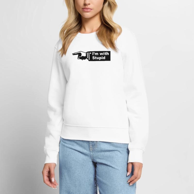 im with stupid - ich bin mit dummen Frauen Premium Bio Pullover