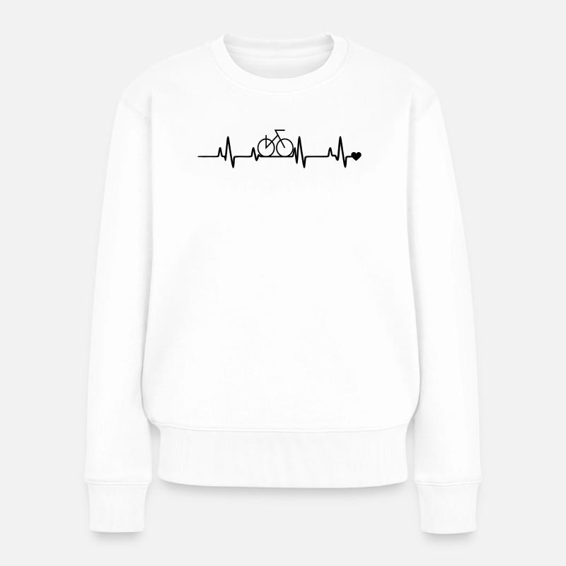  Fahrrad Radfahrer  - Frauen Premium Bio Pullover - Weiß