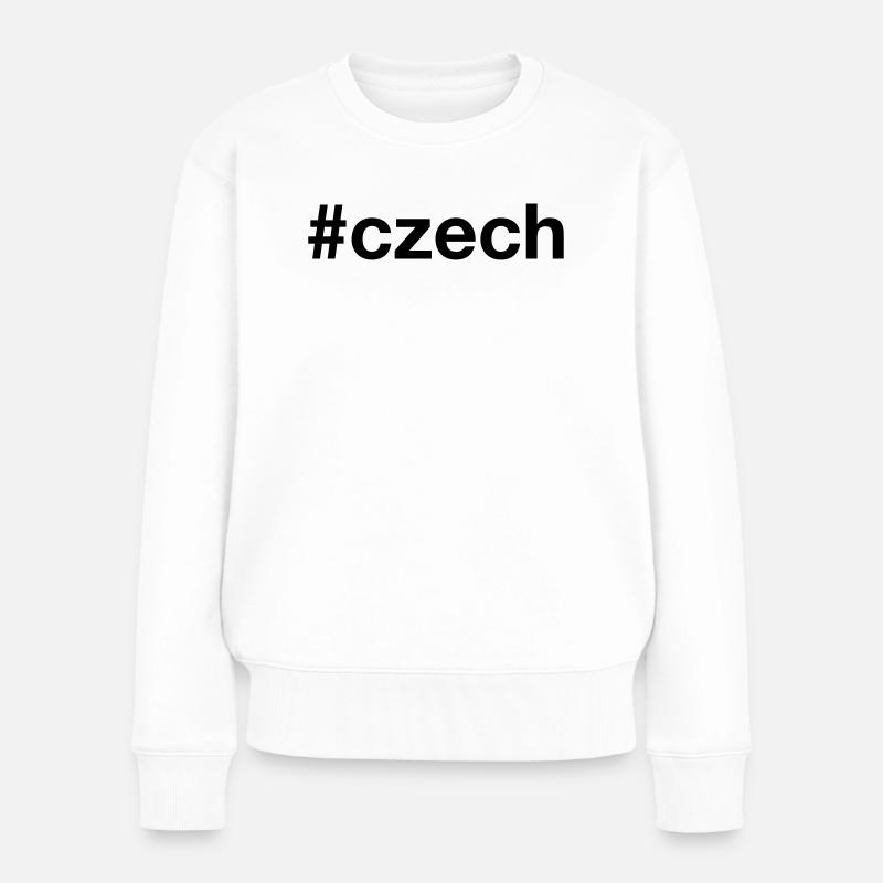 CZECH Hashtag Tschechien Tschechisch - Frauen Premium Bio Pullover - Weiß