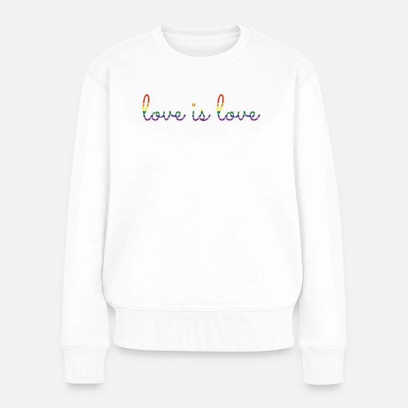 love is love - Frauen Premium Bio Pullover - Weiß