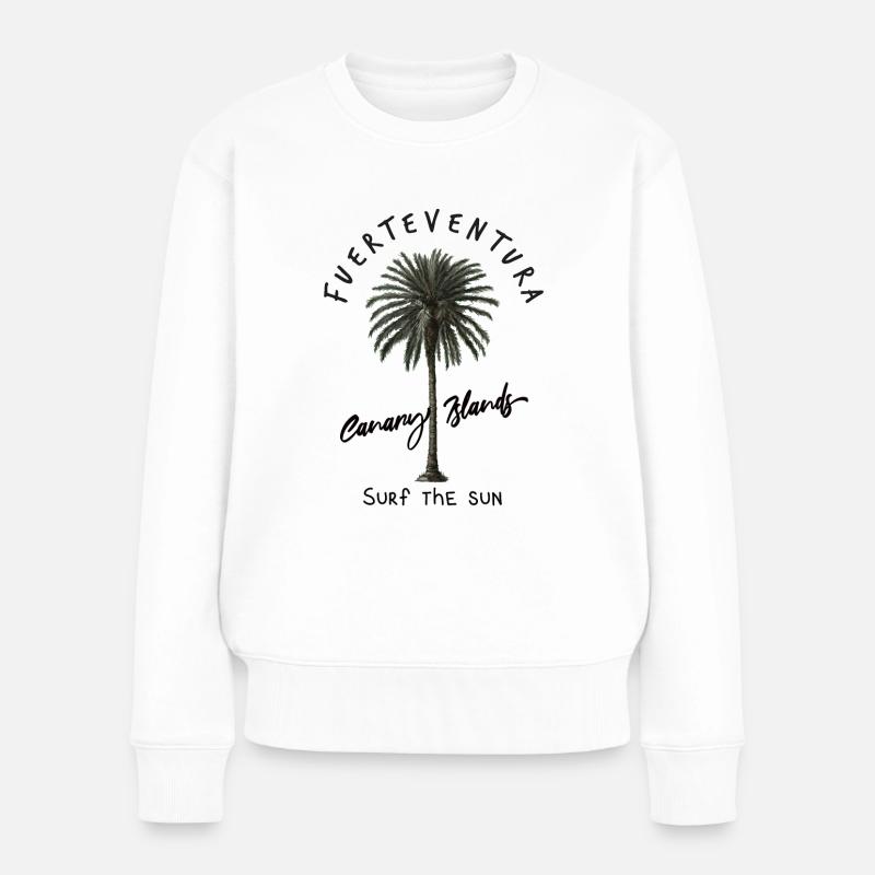Fuerteventura Canary Islands Surf The Sun - Frauen Premium Bio Pullover - Weiß