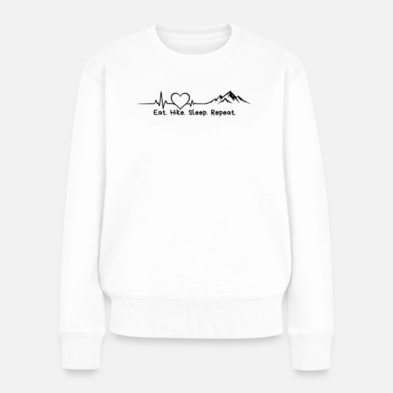 Berge wandern Herz Gebirge.  - Frauen Premium Bio Pullover - Weiß