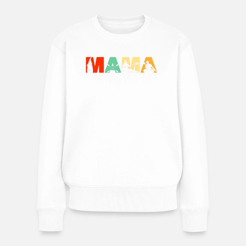 Kayaker MAMA Retro Sunset Kayaking Cadeau - Pull Premium bio Femme - blanc