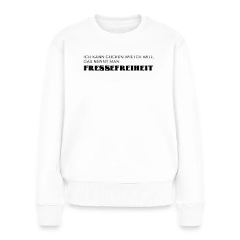 Liberté de bouche - Pull Premium bio Femme - blanc - Devant - Julia (174cm)