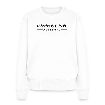 Augsburg - Frauen Premium Bio Pullover - Weiß - Vorne - Julia (174cm)