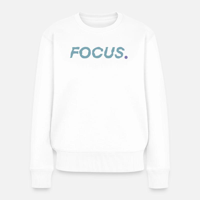 Focus - Frauen Premium Bio Pullover - Weiß