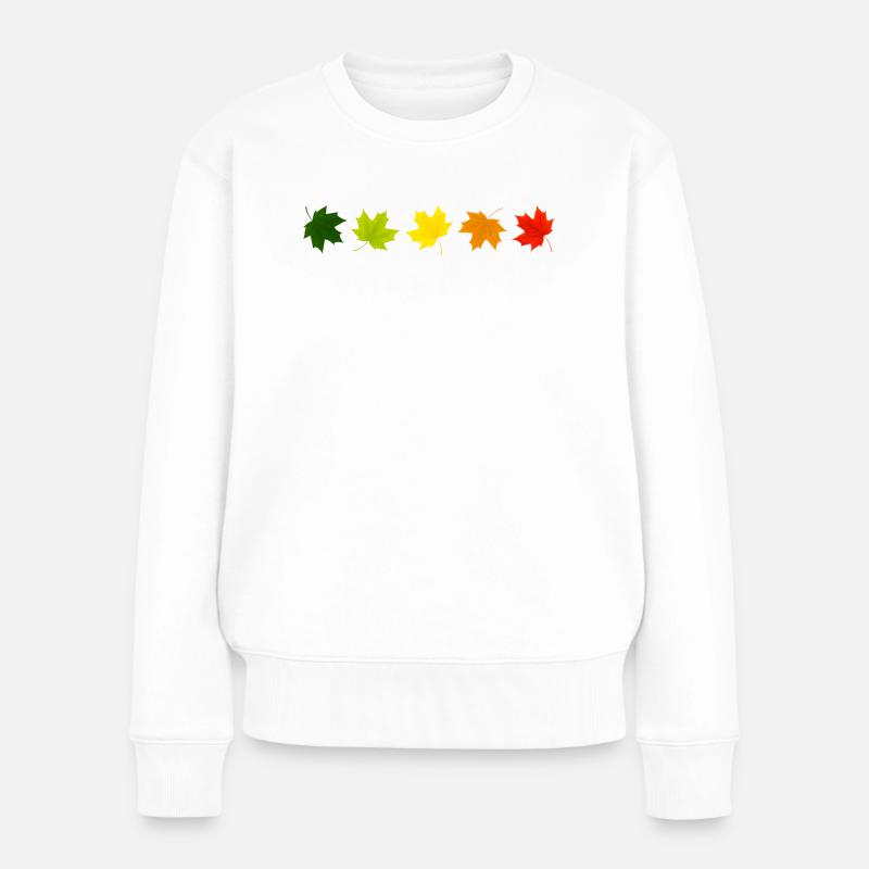Der Herbst ist da - Frauen Premium Bio Pullover - Weiß