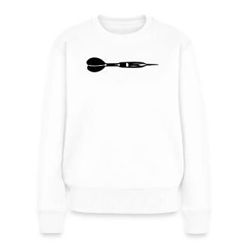 Dartpfeil Symbol - Frauen Premium Bio Pullover - Weiß - Vorne - Julia (174cm)