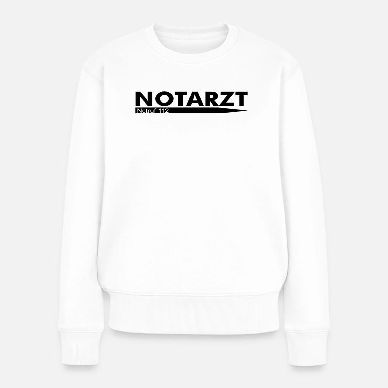 Notarzt Notruf 112 - Frauen Premium Bio Pullover - Weiß